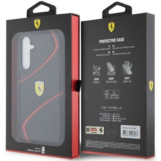 Ferrari Twist Metal Logo case for Samsung Galaxy S23 FE - black
