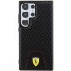Ferrari Carbon Stitched Bottom case for Samsung Galaxy S24 Ultra - black