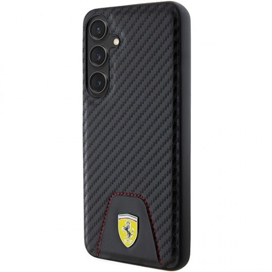 Ferrari Carbon Stitched Bottom case for Samsung Galaxy S24+ - black