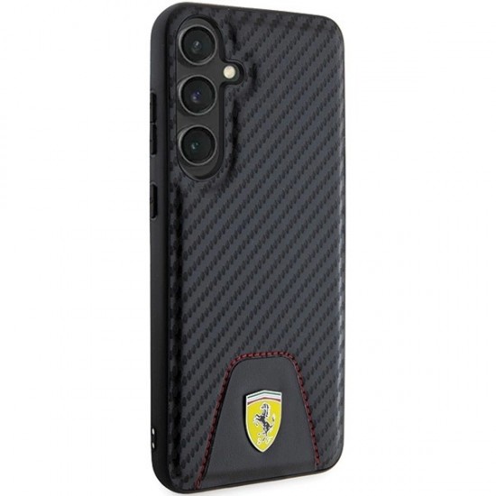 Ferrari Carbon Stitched Bottom case for Samsung Galaxy S24+ - black
