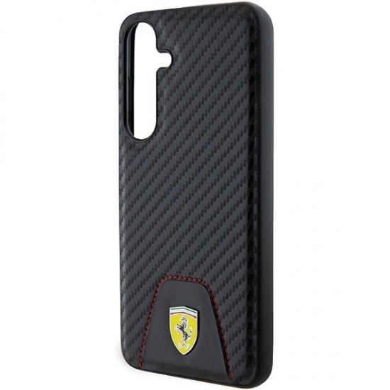 Ferrari Carbon Stitched Bottom case for Samsung Galaxy S24+ - black