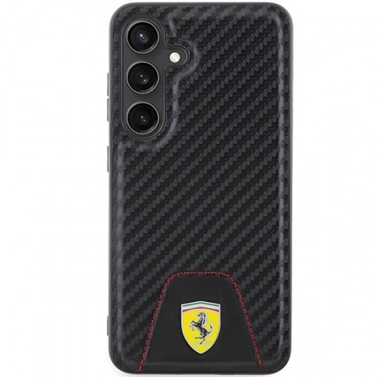 Ferrari Carbon Stitched Bottom case for Samsung Galaxy S24 - black