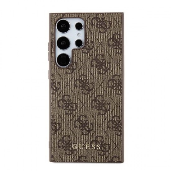 Guess 4G Metal Gold Logo case for Samsung Galaxy S24 Ultra - brown