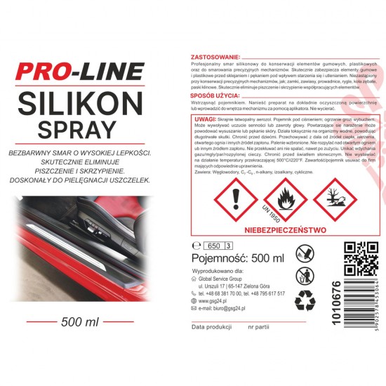 Silicone spray grease for seal care PRO-LINE 500ml