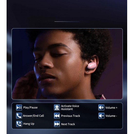 Choetech MEMS wireless TWS Bluetooth 5.3 headphones - pink