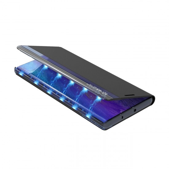 New Sleep View Case with flap and stand for Samsung Galaxy A35 - black