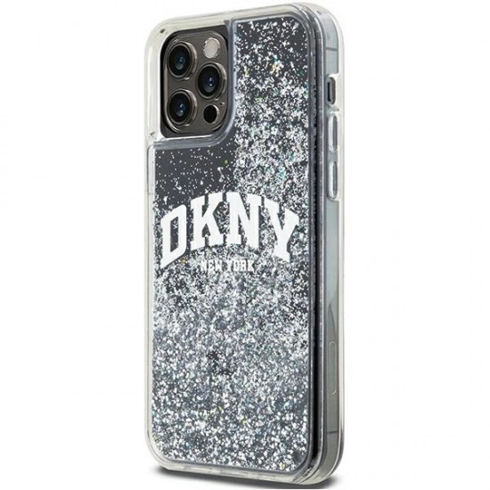 DKNY Liquid Glitter Big Logo iPhone 12 Pro/12 Case - Black