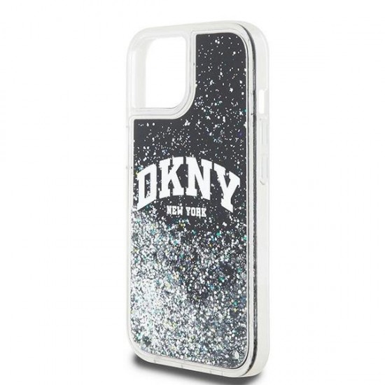 DKNY Liquid Glitter Big Logo iPhone 14/15/13 Case - Black