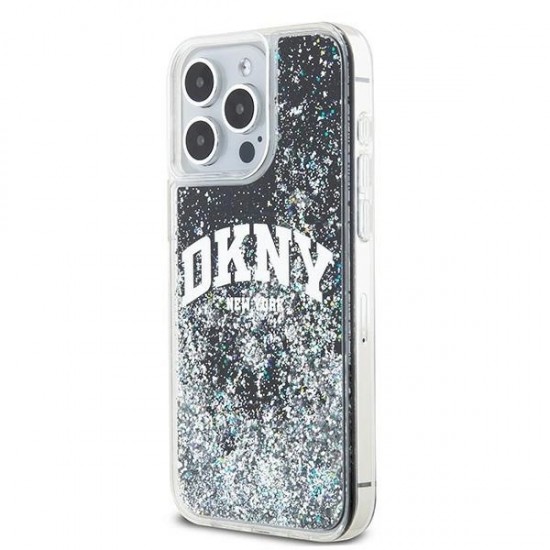 DKNY Liquid Glitter Big Logo iPhone 14 Pro Max Case - Black