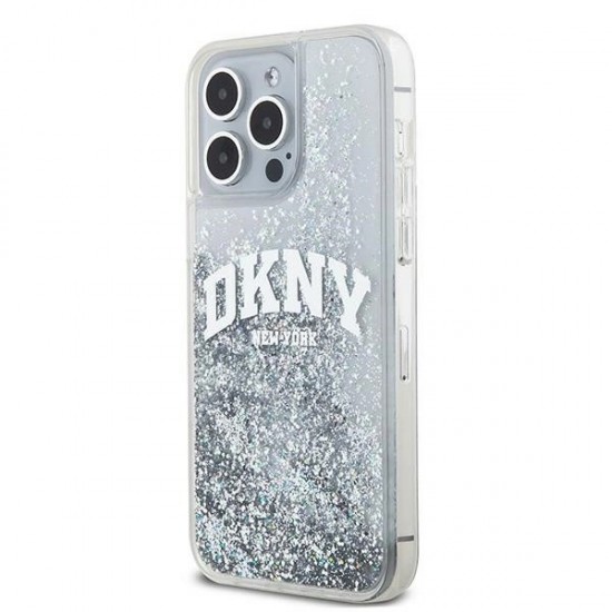 DKNY Liquid Glitter Big Logo case for iPhone 15 Pro - white