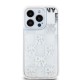 DKNY Liquid Glitter Multilogo case for iPhone 15 Pro - white