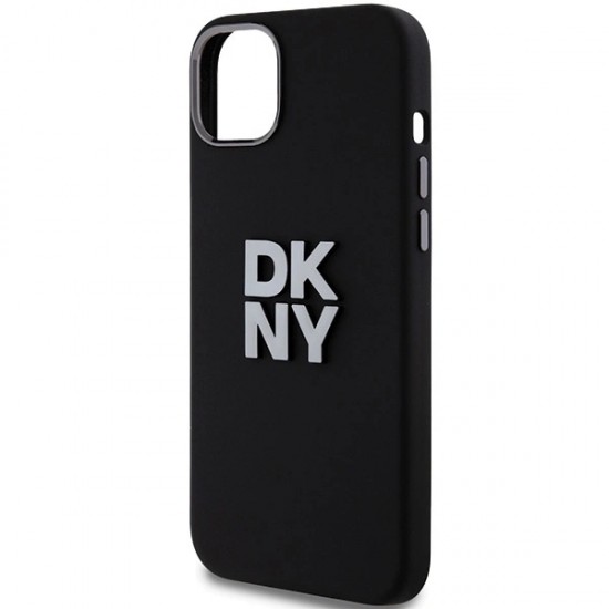 DKNY Liquid Silicone Metal Logo case for iPhone 15 Plus / 14 Plus - black