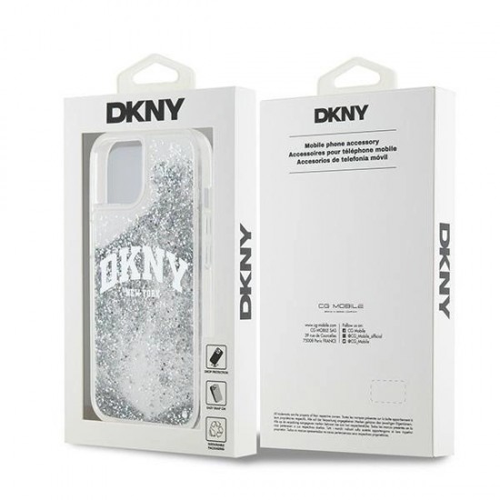 DKNY Liquid Glitter Big Logo case for iPhone 15 / 14 / 13 - white