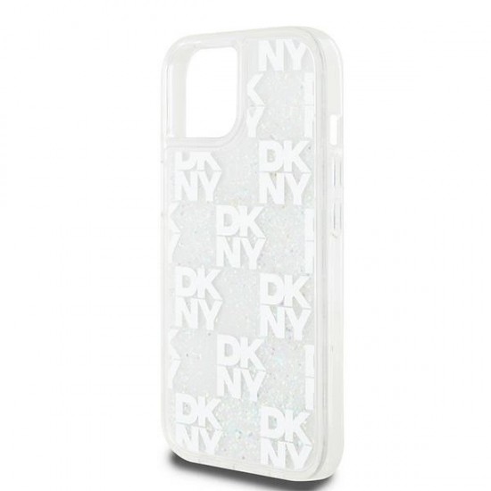 DKNY Liquid Glitter Multilogo case for iPhone 15 / 14 / 13 - white