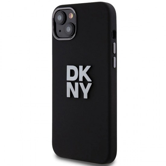 DKNY Liquid Silicone Metal Logo iPhone 15/14/13 Case - Black