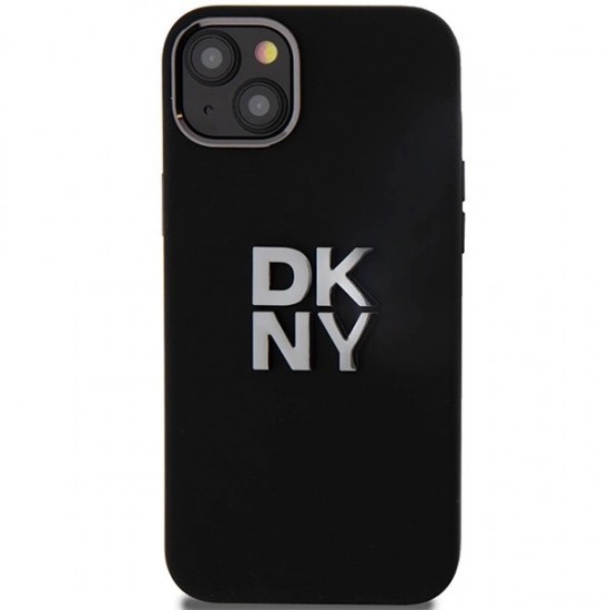 DKNY Liquid Silicone Metal Logo iPhone 15/14/13 Case - Black