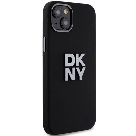 DKNY Liquid Silicone Metal Logo iPhone 15/14/13 Case - Black