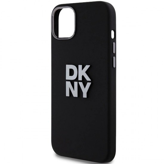 DKNY Liquid Silicone Metal Logo iPhone 15/14/13 Case - Black