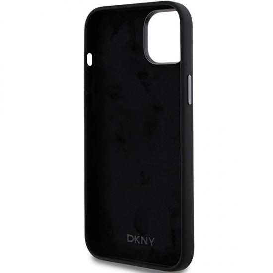 DKNY Liquid Silicone Metal Logo iPhone 15/14/13 Case - Black