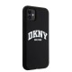 DKNY Liquid Silicone White Printed Logo MagSafe Case for iPhone 11/Xr - Black