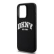 DKNY Liquid Silicone White Printed Logo MagSafe iPhone 15 Pro Case - Black