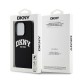 DKNY Liquid Silicone White Printed Logo MagSafe iPhone 15 Pro Case - Black