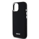 DKNY Liquid Silicone Small Metal Logo MagSafe Case for iPhone 15 Plus / 14 Plus - Black