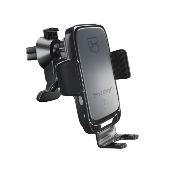 3mk Drive & Charge car phone holder for grille/window/cockpit with inductive charger - black
