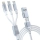 3mk Hyper Cable 3in1 USB-A - USB-C / USB-C - micro USB - Lightning 1.5m - white