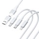 3mk Hyper Cable 3in1 USB-A - USB-C / USB-C - micro USB - Lightning 1.5m - white