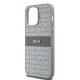 DKNY Leather Mono Stripe & Metal Logo case for iPhone 14 Pro - beige