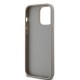DKNY Leather Mono Stripe & Metal Logo case for iPhone 14 Pro - beige