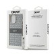 DKNY Leather Mono Stripe & Metal Logo case for iPhone 14 Pro - beige