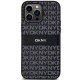 DKNY Leather Mono Stripe & Metal Logo case for iPhone 14 Pro - black