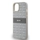 DKNY Leather Mono Stripe & Metal Logo case for iPhone 15 / 14 / 13 - beige