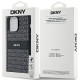 DKNY Leather Mono Stripe & Metal Logo case for iPhone 14 Pro Max - black