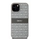DKNY Leather Mono Stripe & Metal Logo case for iPhone 15 Plus / 14 Plus - beige
