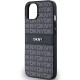 DKNY Leather Mono Stripe & Metal Logo Case for iPhone 15 Plus / 14 Plus - Black