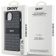 DKNY Leather Mono Stripe & Metal Logo Case for iPhone 15 Plus / 14 Plus - Black