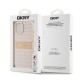 DKNY Leather Mono Stripe & Metal Logo Case for iPhone 15 Plus / 14 Plus - Pink