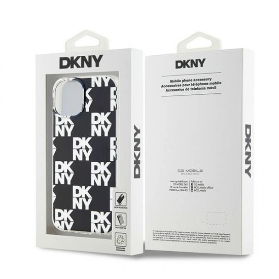 DKNY IML Checkered Mono Pattern case for iPhone 15 / 14 / 13 - black
