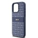DKNY Leather Mono Stripe & Metal Logo case for iPhone 15 Pro Max - blue