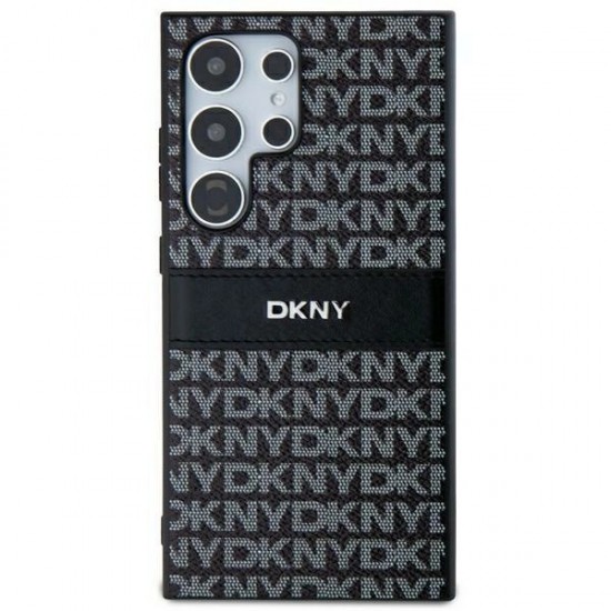 DKNY Leather Mono Stripe & Metal Logo case for Samsung Galaxy S24 Ultra - black