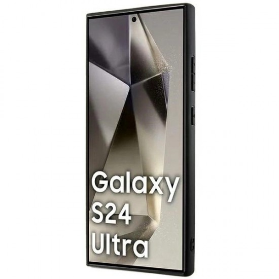 DKNY Leather Mono Stripe & Metal Logo case for Samsung Galaxy S24 Ultra - black