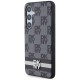 DKNY Leather Checkered Mono Pattern & Printed Stripes case for Samsung Galaxy S24+ - black