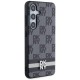 DKNY Leather Checkered Mono Pattern & Printed Stripes case for Samsung Galaxy S24+ - black