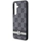 DKNY Leather Checkered Mono Pattern & Printed Stripes case for Samsung Galaxy S24+ - black