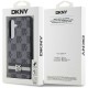 DKNY Leather Checkered Mono Pattern & Printed Stripes case for Samsung Galaxy S24+ - black