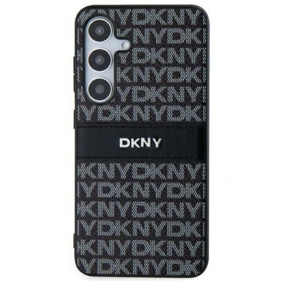 DKNY Leather Mono Stripe & Metal Logo case for Samsung Galaxy S24+ - black