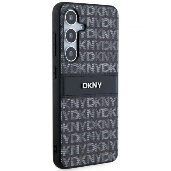 DKNY Leather Mono Stripe & Metal Logo case for Samsung Galaxy S24+ - black